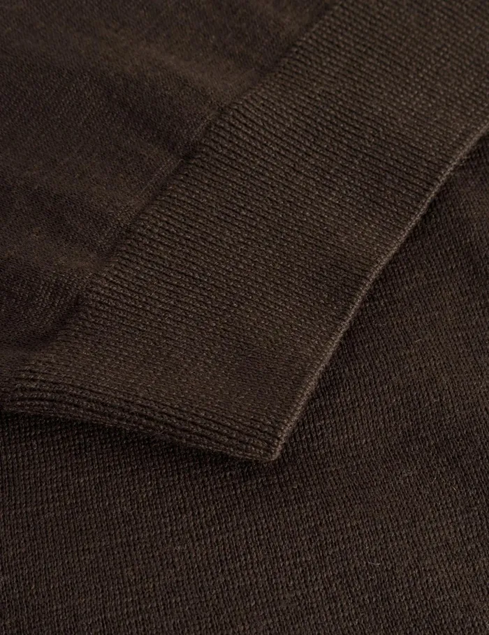 Fort Knitwear BASE MERINO POLO KNIT Cold Brown 8211 Men Fort Knitwear BASE MERINO POLO KNIT Cold Brown 8211 Men