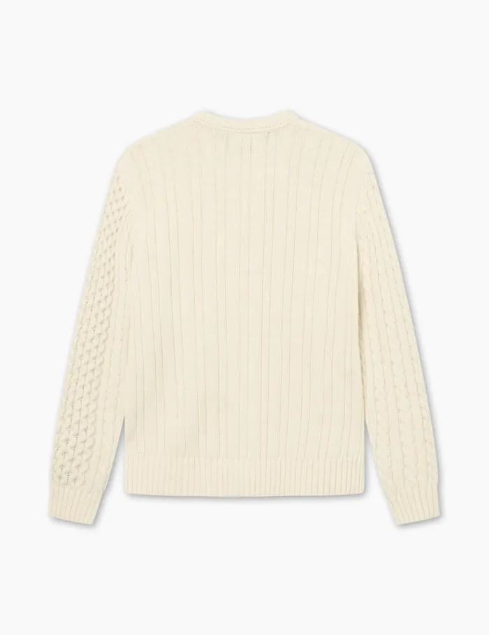 Fort Sweatshirts HYBRID CABLE CARDIGAN Cloud 8211 Men Fort Sweatshirts HYBRID CABLE CARDIGAN Cloud 8211 Men