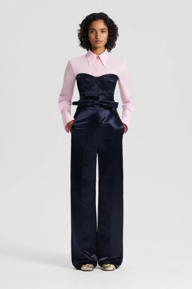FRENCH SATIN BUSTIER INK Women Tops Scanlan Theodore