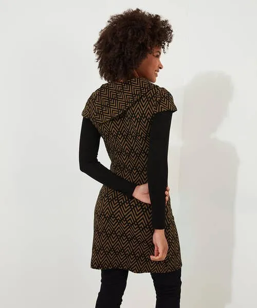 Geo Jacquard Layered Tunic Brown Tops Tunics and Blouses Joebrowns Apparel