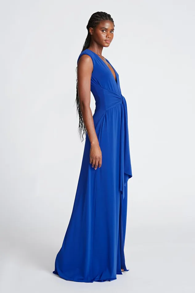 Gowns Women Halston Luciana Gown In Stretch Jersey Lapis