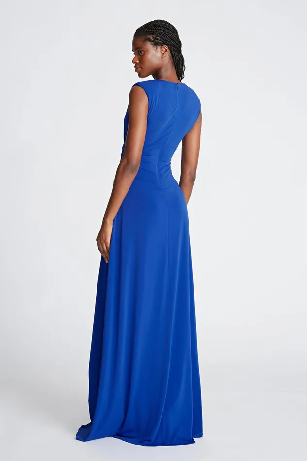Gowns Women Halston Luciana Gown In Stretch Jersey Lapis