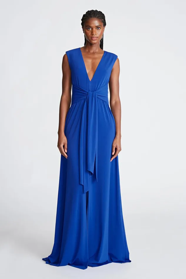 Gowns Women Halston Luciana Gown In Stretch Jersey Lapis