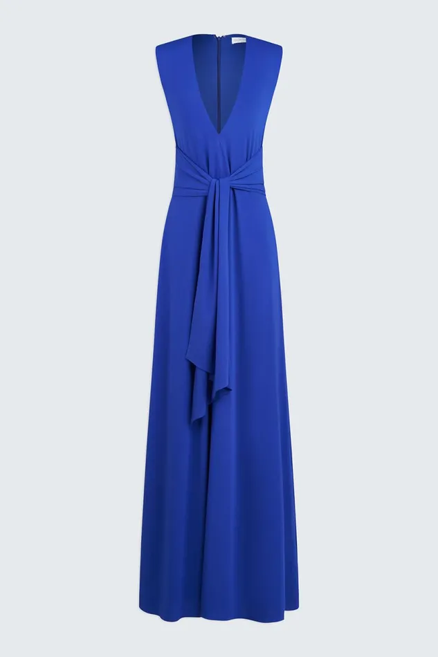 Gowns Women Halston Luciana Gown In Stretch Jersey Lapis