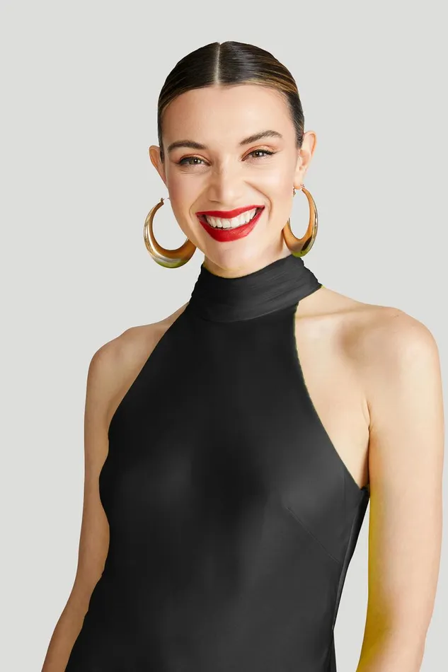 Gowns Women Halston Speranza Gown In Satin Black