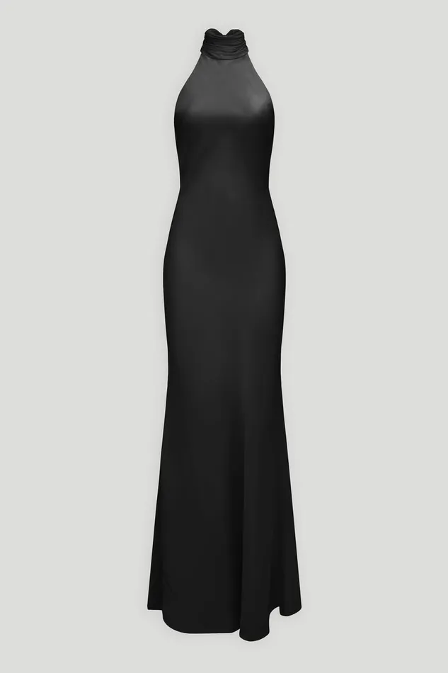 Gowns Women Halston Speranza Gown In Satin Black