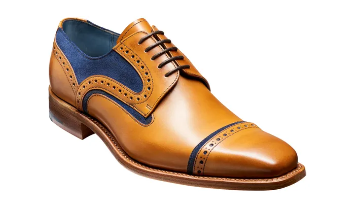 Haig 8211 Cedar Calf Blue Suede Men Barker Shoes Mens Derbys