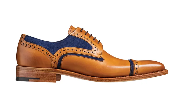 Haig 8211 Cedar Calf Blue Suede Men Barker Shoes Mens Derbys