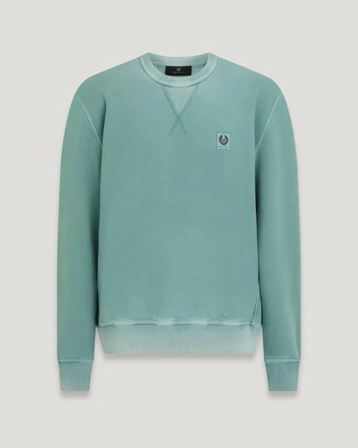 Hoodies and Sweatshirts Men Belstaff Hockley Crewneck Sweatshirt Oil Blue