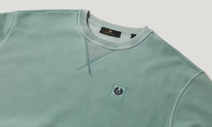 Hoodies and Sweatshirts Men Belstaff Hockley Crewneck Sweatshirt Oil Blue Hoodies and Sweatshirts Men Belstaff Hockley Crewneck Sweatshirt Oil Blue