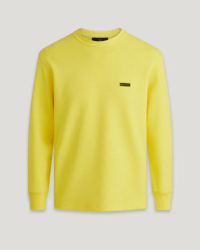 Hoodies and Sweatshirts Men Belstaff Tarn Long Sleeved Sweatshirt Yellow Oxide