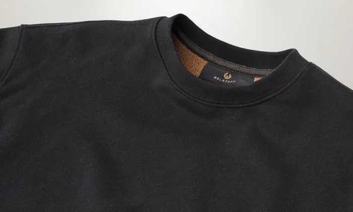 Hoodies and Sweatshirts Women Belstaff Centenary Micro Logo Sweatshirt Black British Khaki