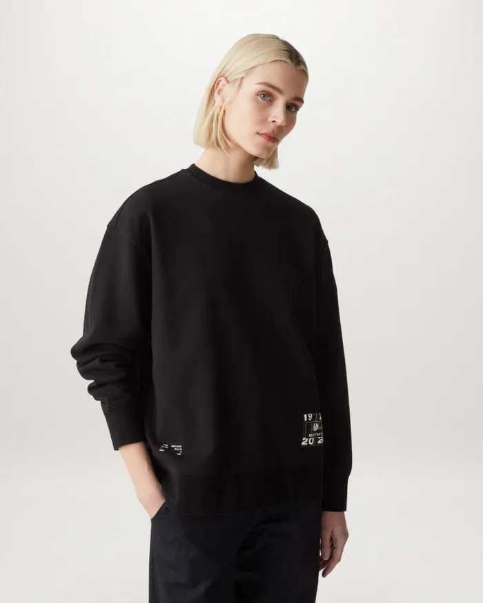 Hoodies and Sweatshirts Women Belstaff Centenary Micro Logo Sweatshirt Black British Khaki