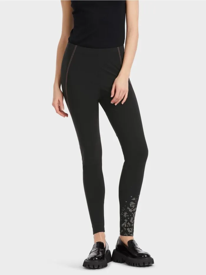 Hosen Damen Marc Cain Leggings Mit Ziernhten Black