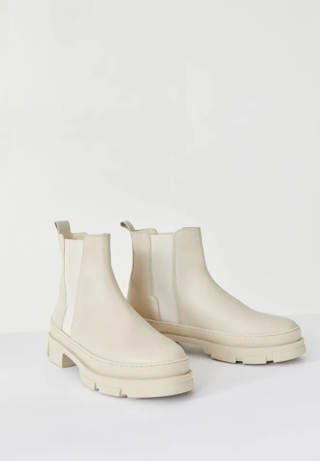 Hush Boots Women Carter Leather Boots Off White Hush Boots Women Carter Leather Boots Off White