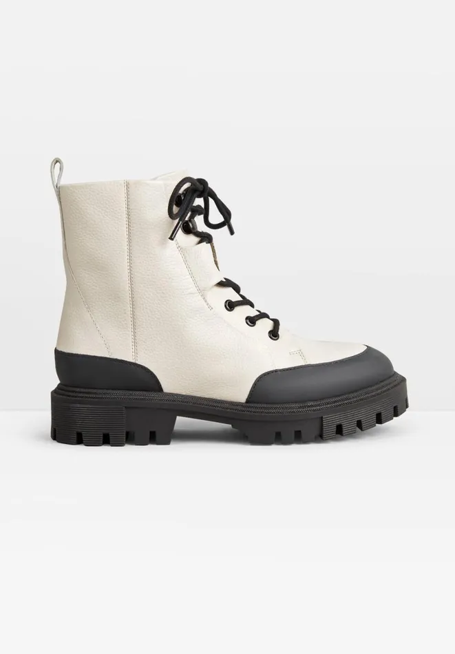 Hush Boots Women Colleen Leather Boots Off White Hush Boots Women Colleen Leather Boots Off White