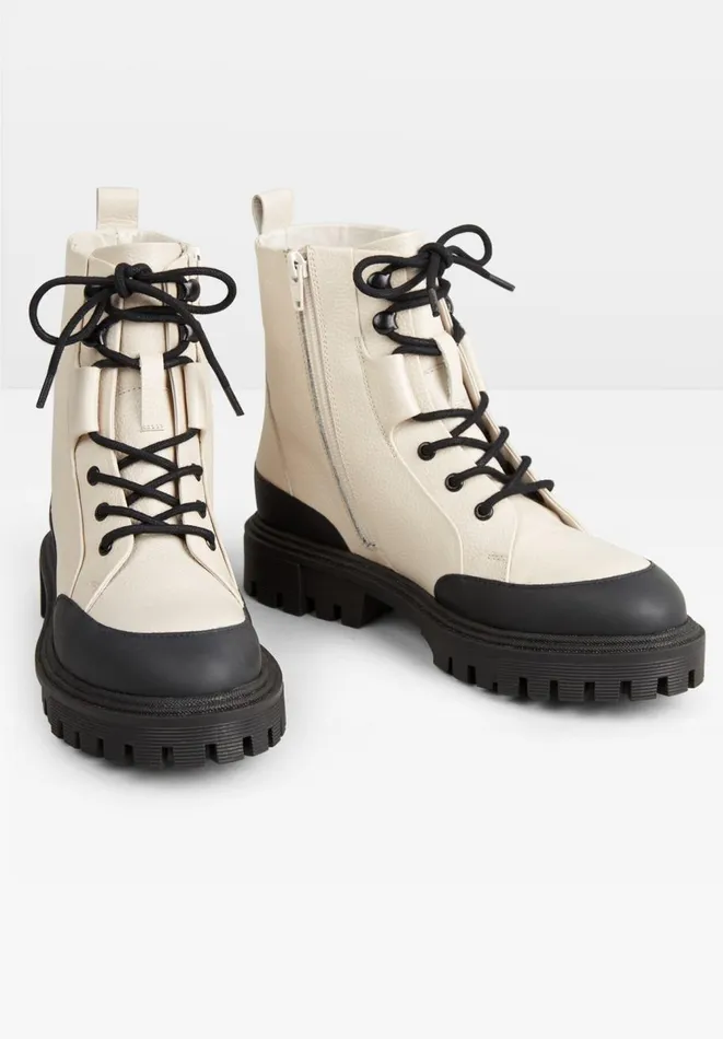 Hush Boots Women Colleen Leather Boots Off White Hush Boots Women Colleen Leather Boots Off White