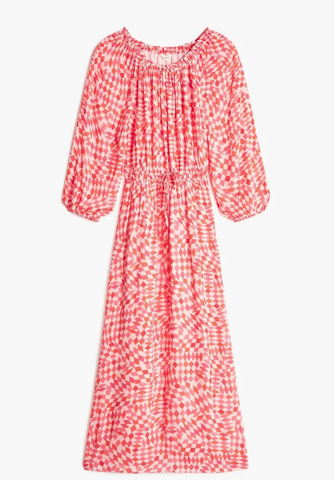 Hush Dresses Women Ami Midi Dress Geometric Dimond Pink Hush Dresses Women Ami Midi Dress Geometric Dimond Pink
