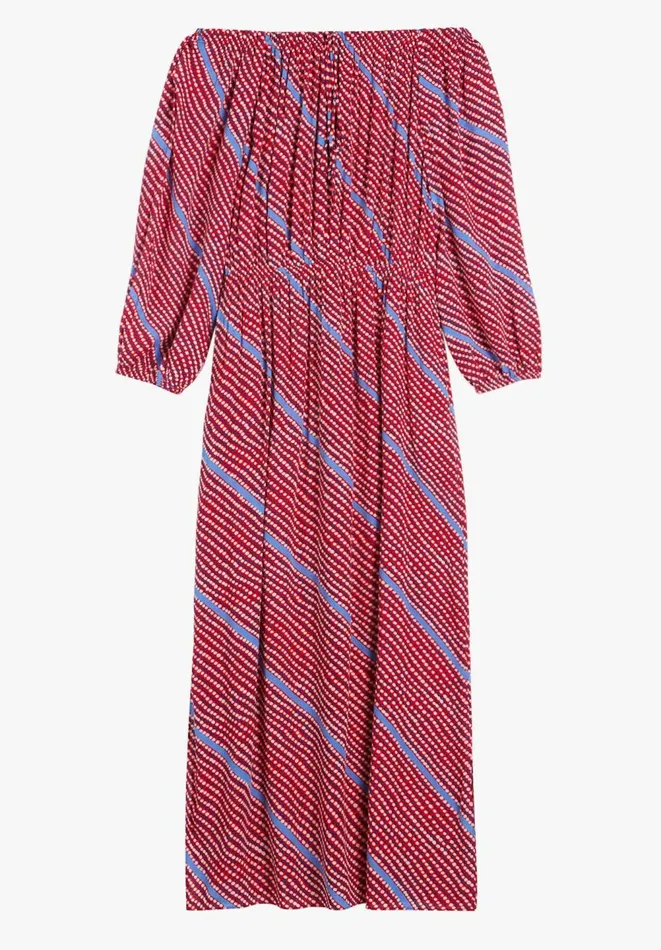 Hush Dresses Women Amy OffShoulder Midi Dress Diagonal Dots Multi Hush Dresses Women Amy OffShoulder Midi Dress Diagonal Dots Multi