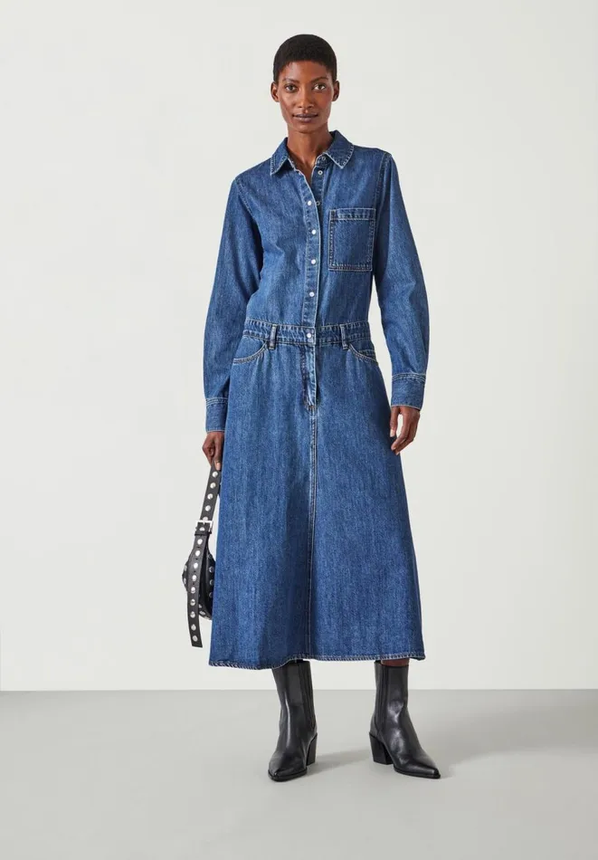 Hush Dresses Women Bella Maxi Denim Dress Light Authentic Blue