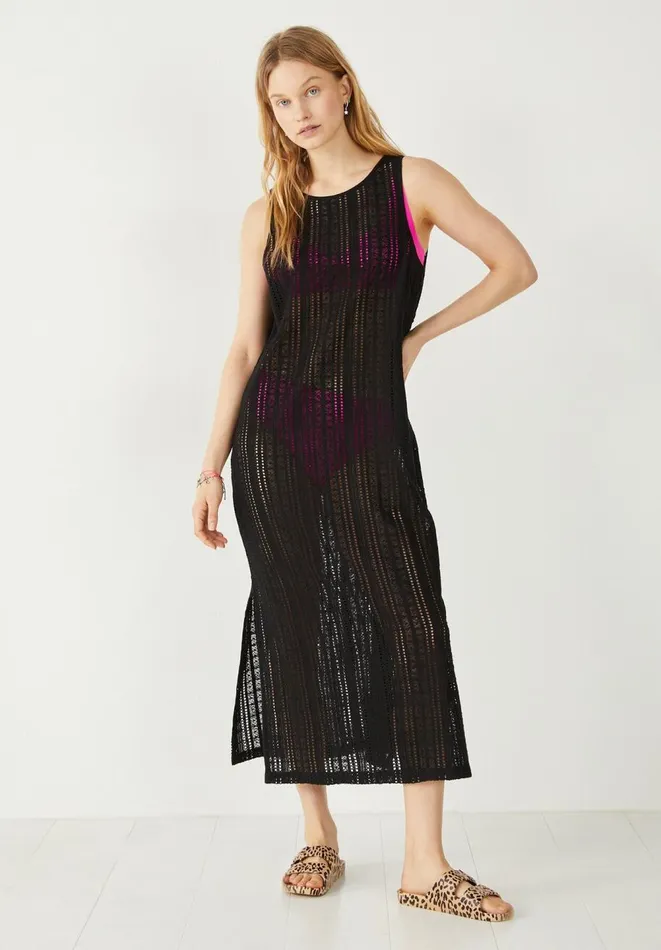Hush Dresses Women Callista Crochet Maxi Dress Black