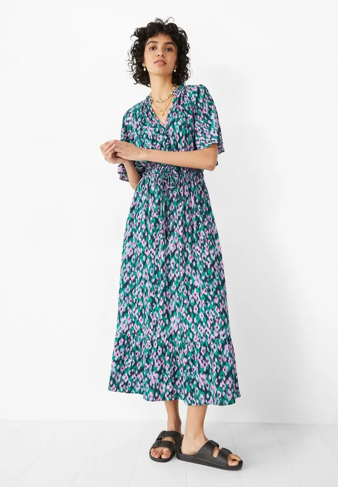 Hush Dresses Women Claudia Midi Dress Ikat Floral Green