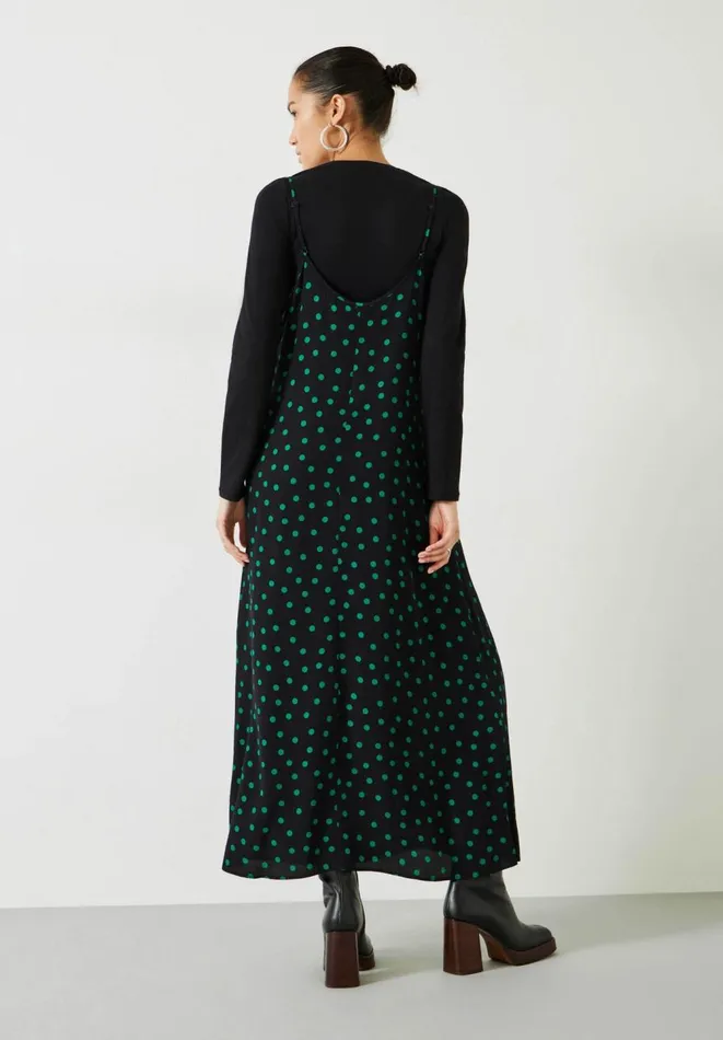 Hush Dresses Women Eloise Polka Dot Maxi Slip Dress Polka Dots Green