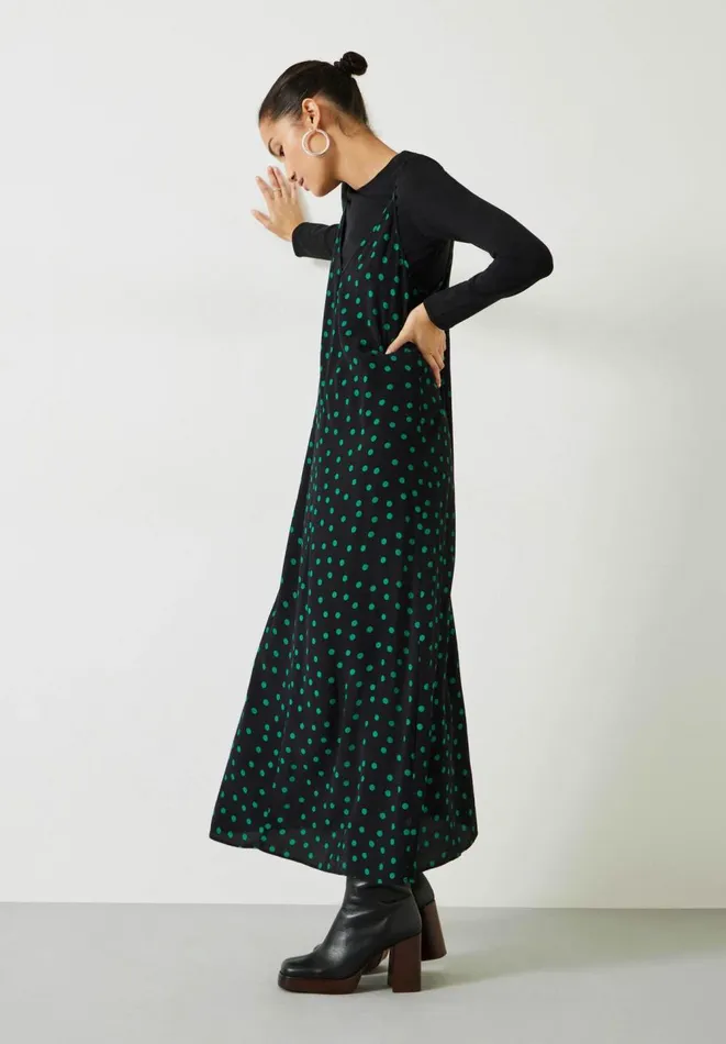 Hush Dresses Women Eloise Polka Dot Maxi Slip Dress Polka Dots Green