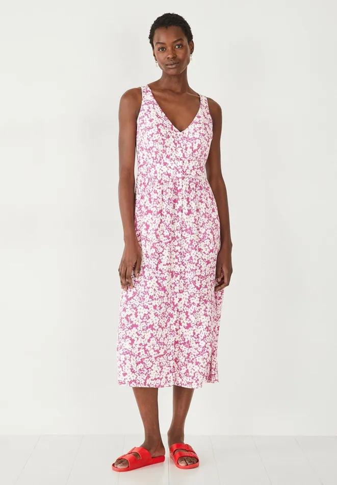 Hush Dresses Women Gemma Midi Tea Dress Meadow Ditsy Purple
