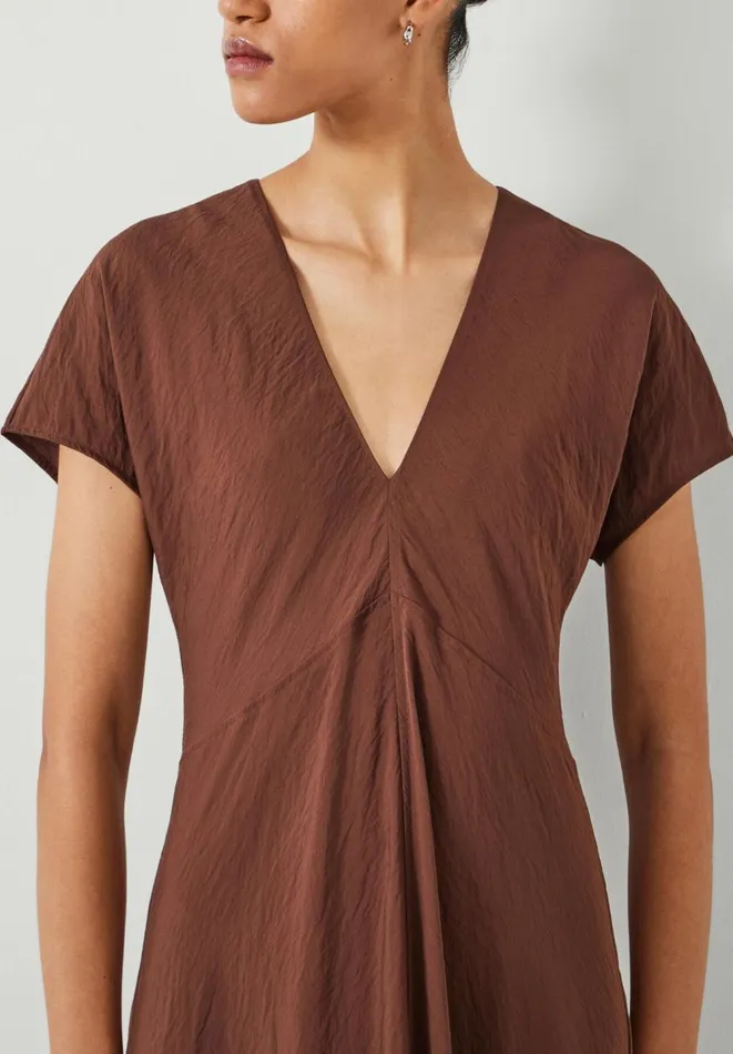 Hush Dresses Women Grace V Neck Midaxi Dress Brown
