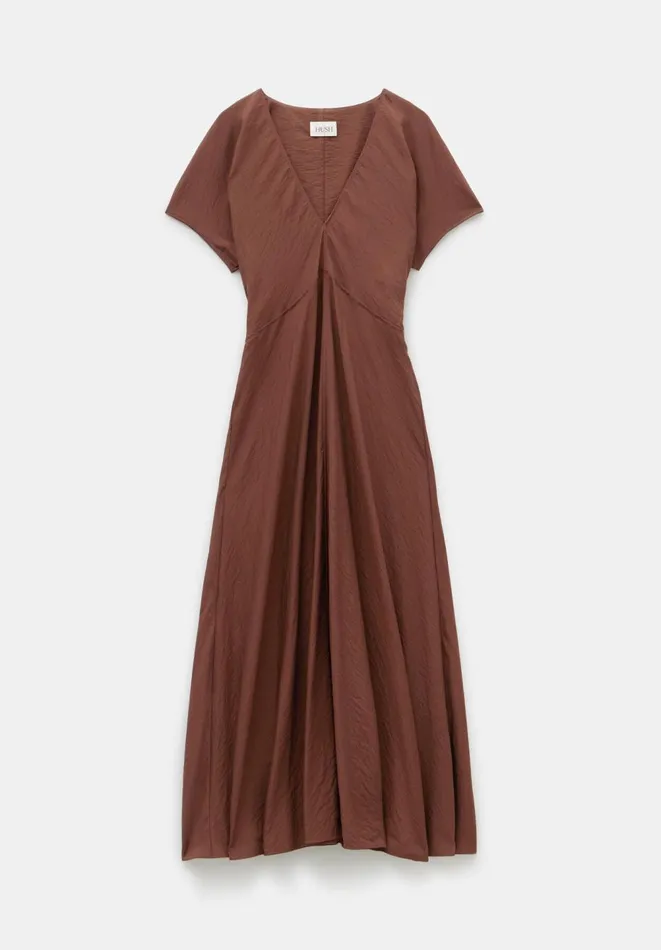 Hush Dresses Women Grace V Neck Midaxi Dress Brown
