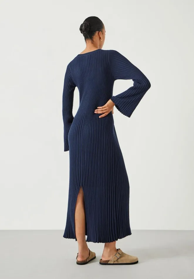 Hush Dresses Women Penny Crew Neck Ribbed Knitted Dress Midnight Navy Hush Dresses Women Penny Crew Neck Ribbed Knitted Dress Midnight Navy