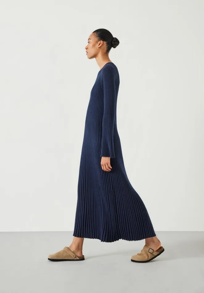 Hush Dresses Women Penny Crew Neck Ribbed Knitted Dress Midnight Navy Hush Dresses Women Penny Crew Neck Ribbed Knitted Dress Midnight Navy