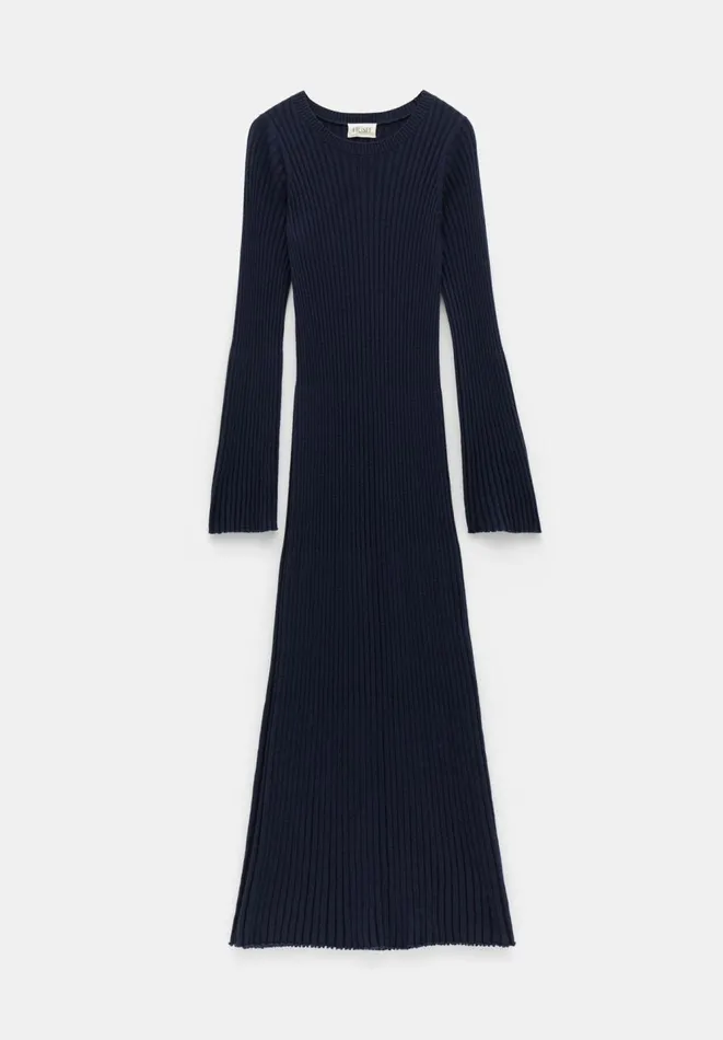 Hush Dresses Women Penny Crew Neck Ribbed Knitted Dress Midnight Navy Hush Dresses Women Penny Crew Neck Ribbed Knitted Dress Midnight Navy
