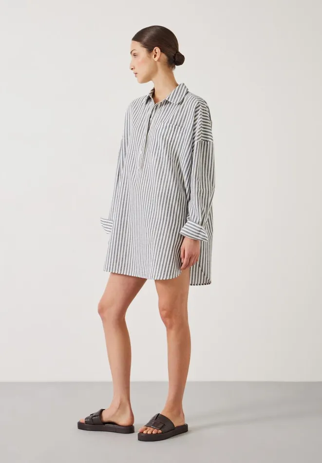 Hush Dresses Women Skye Mini Beach Shirt Dress Navywhite Stripe Hush Dresses Women Skye Mini Beach Shirt Dress Navywhite Stripe