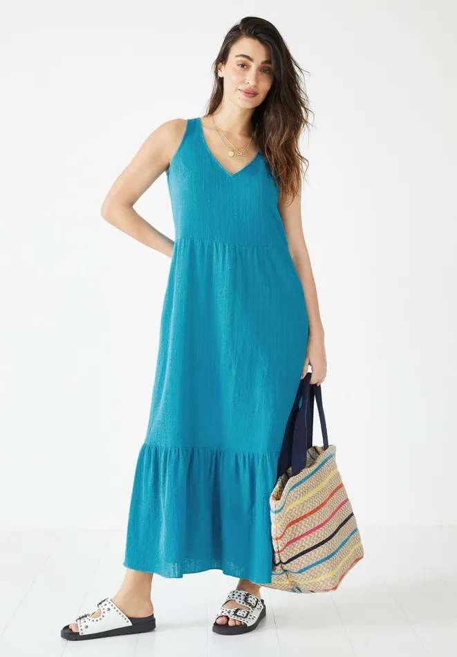 Hush Dresses Women Textured Maxi Dress Teal