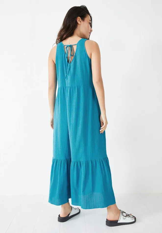 Hush Dresses Women Textured Maxi Dress Teal