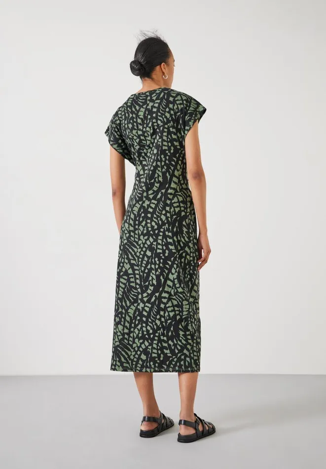 Hush Dresses Women Trinny Jersey Midi Dress Abstract Boho Charcoal