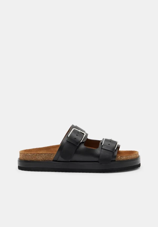 Hush Flats Women Bryson Buckle Slide Black