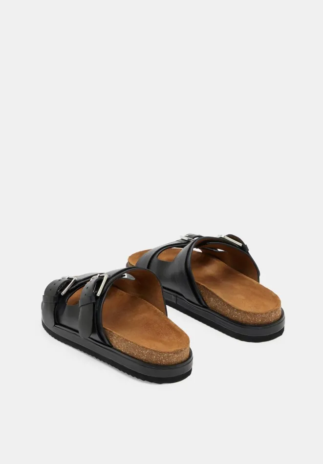 Hush Flats Women Bryson Buckle Slide Black