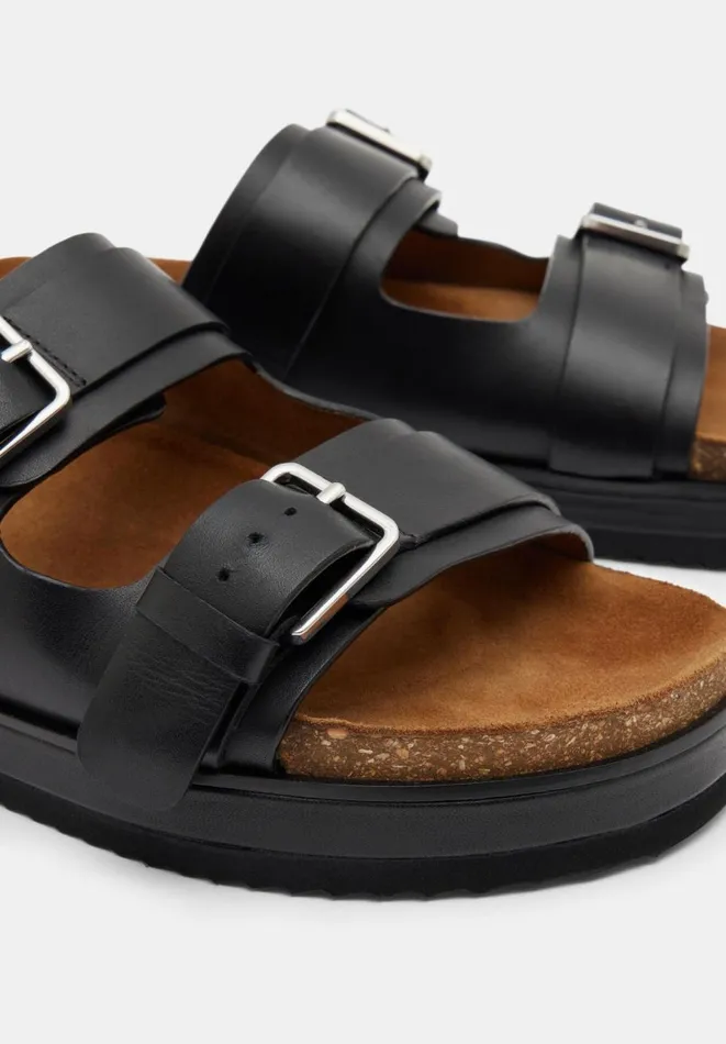 Hush Flats Women Bryson Buckle Slide Black