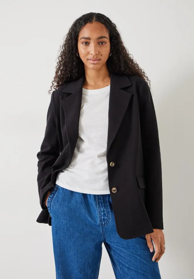 Hush Jackets and Coats Women Maddison Relaxed Jersey Blazer Black