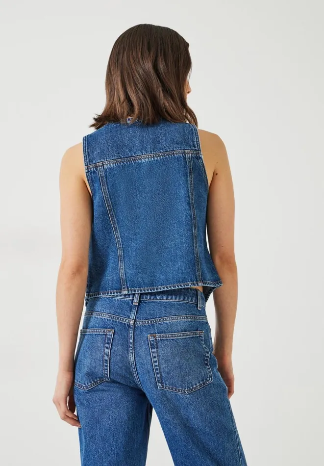 Hush Jackets and Coats Women Sarina Denim Waistcoat Mid Authentic