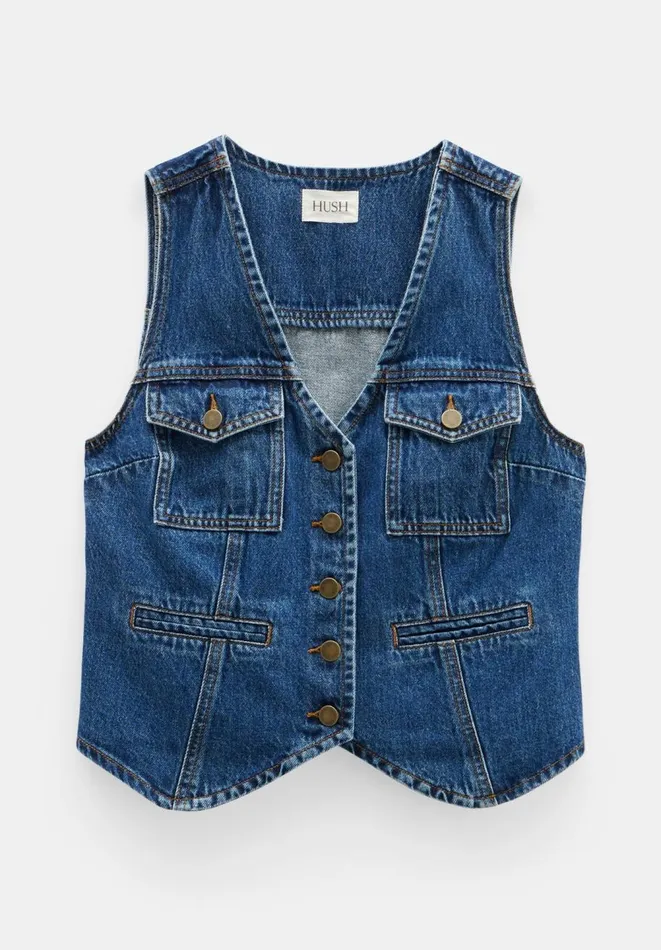 Hush Jackets and Coats Women Sarina Denim Waistcoat Mid Authentic