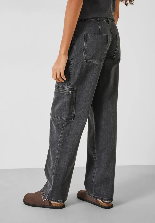 Hush Jeans Women Sara Cargo Jeans Washed Black