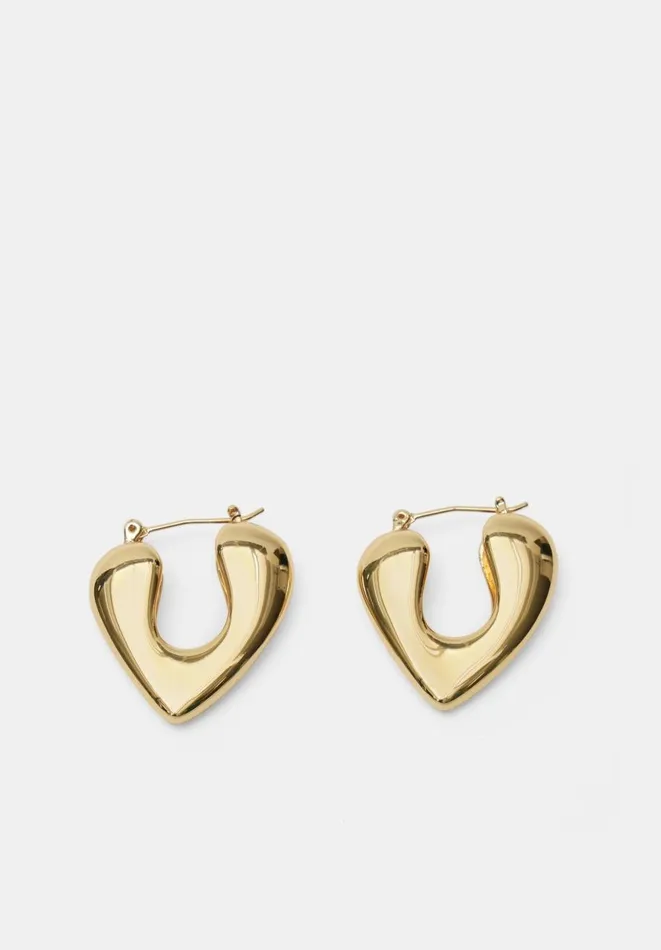 Hush Jewellery Women Alaia Heart Hoop Earrings Gold