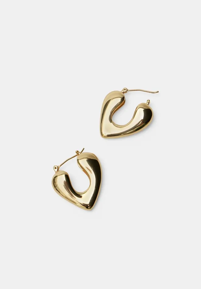 Hush Jewellery Women Alaia Heart Hoop Earrings Gold
