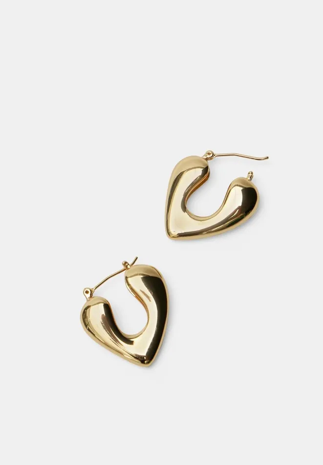 Hush Jewellery Women Alaia Heart Hoop Earrings Gold