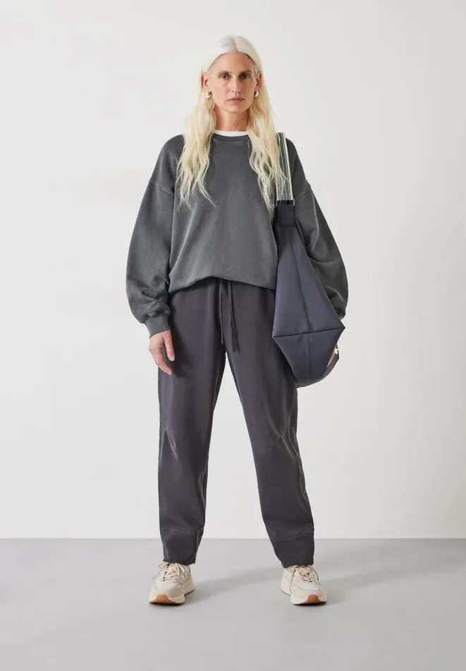 Hush Joggers and Leggings Women Paxton Barrel Leg Jersey Trousers Ash Grey