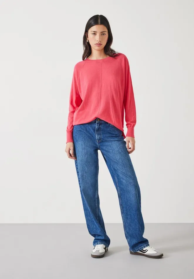 Hush Jumpers and Cardigans Women Cara Relaxed Fit Linen Lightweight Jumper Pink Rouge